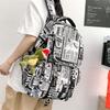 Школьный рюкзак новая мода граффити газетный рюкзак для пары большая вместимость нейлоновый рюкзак