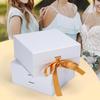 2 шт. Белые подарочные коробки с крышкой и лентой, складная прямоугольная подарочная упаковка, коробки для подарков на день рождения, свадьбу, подружку невесты, предложение руки и сердца