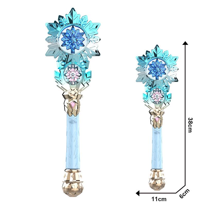 Electric Light Music Magic Wand, Little Princess Spinning Snowflake Fairy Wand, Play House Luminous Toys