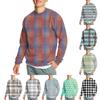 Мужская повседневная мода удобная клетчатая круглая горловина пуловер толстовка свитшот
