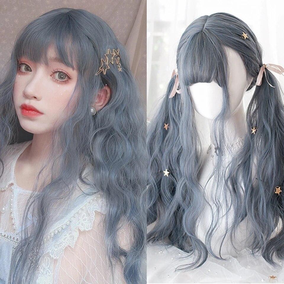 Синтетический длинный прямой розовый парик женский косплей парик с челкой термостойкое волокно повседневные накладные волосы для вечеринок