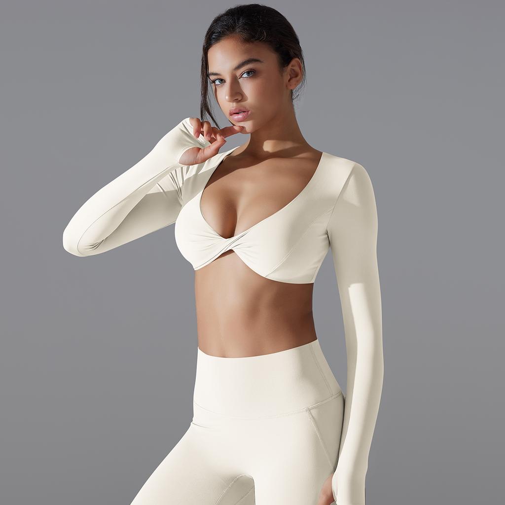 Auroth сексуальные женские рубашки для йоги с длинным рукавом для фитнеса и бега, трикотажный дышащий спортивный топ с отверстием для большого пальца