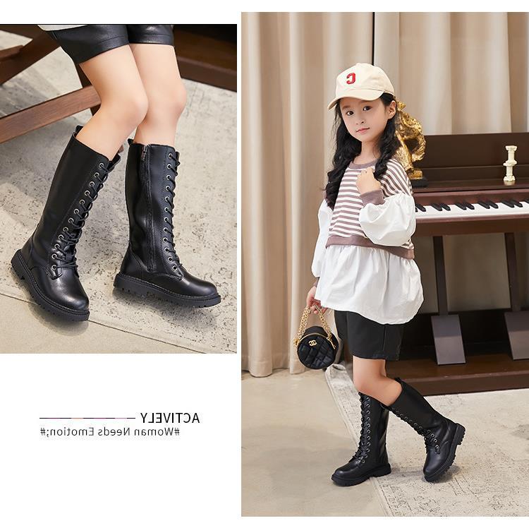 Girls' High-Top Princess Boots: Fashion Show Performance Simple Long Boots