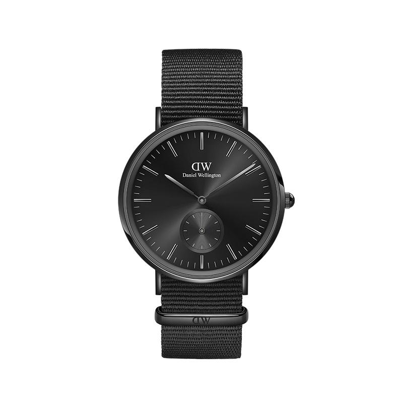 DANIEL WELLINGTON Часы Серии Classic Кварцевый Механизм Холщовый Ремешок 40 мм Черный Циферблат Мужские Часы Модные и Универсальные DW00100738