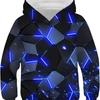Vibrant Flame Crack 3D Print Boys' Premium Pullover Hoodie - Soft, Breathable, Long Sleeve Design for Spring