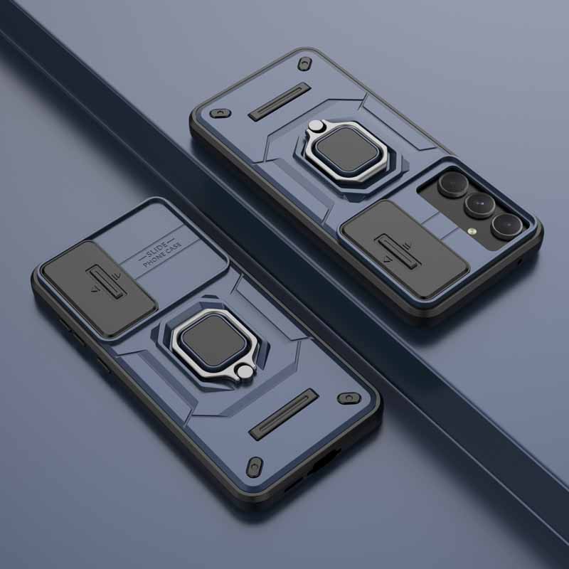 Для чехла Coque Samsung A55 Противоударный Бронированный Чехол-слайдер для защиты объектива Держатель Чехол для телефона для Galaxy A15 A25 A35 A55 A 55 M15 M35 M55 5G