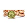 Peridot Crisscross Band Ring - Sterling Silver Rose Gold Vermeil
