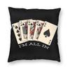 All In Royal Flush Poker Pillowcase Polyester Linen Velvet Creative Zip Decorative Throw Pillow Case Sofa Cushion Case