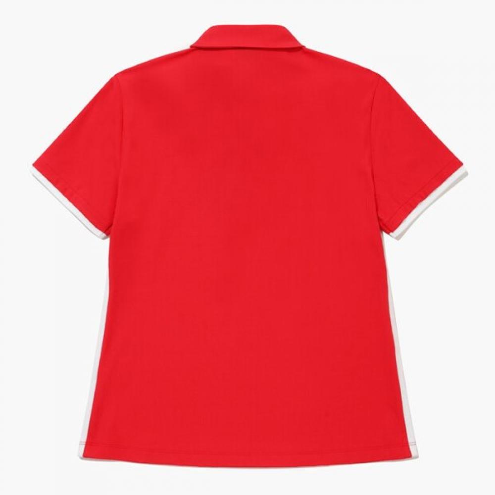 MunSingwear Women S Ribbed Collar T ShirT Red mr122lTS31