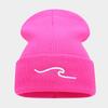 European and American fashion three-dimensional wave embroidery knitted hat autumn and winter outdoor warm wool hat men's and women's personality cold