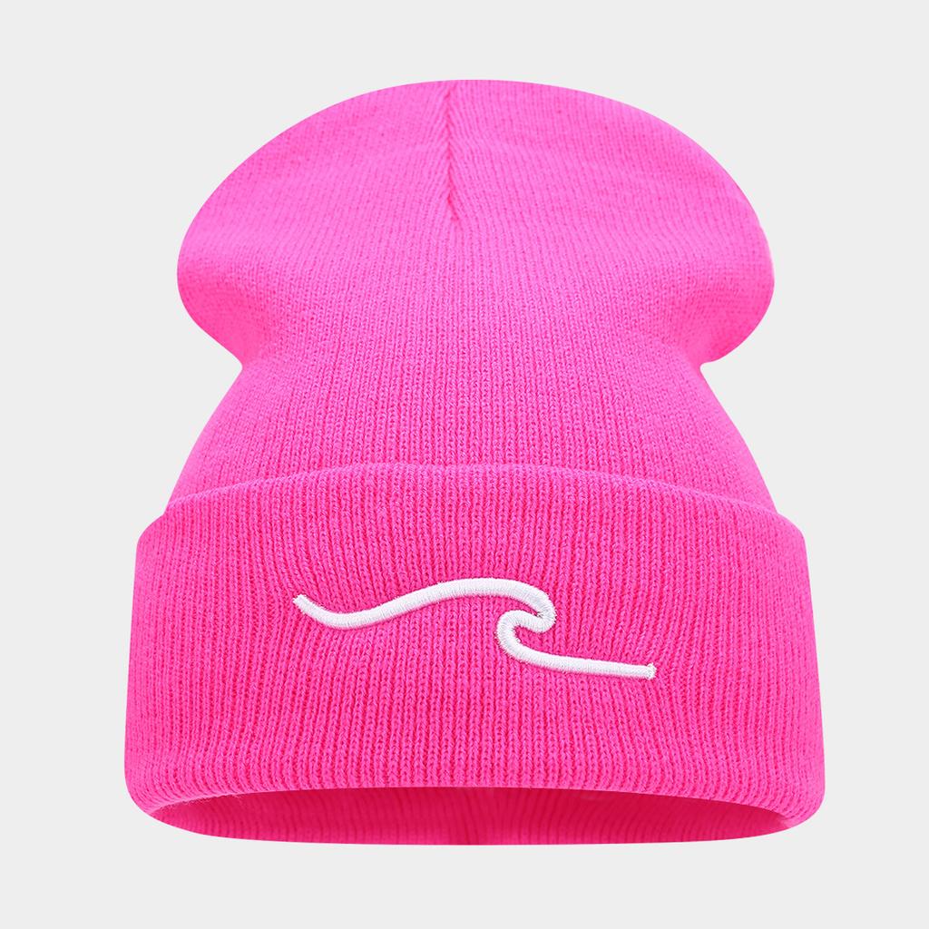 European and American fashion three-dimensional wave embroidery knitted hat autumn and winter outdoor warm wool hat men's and women's personality cold