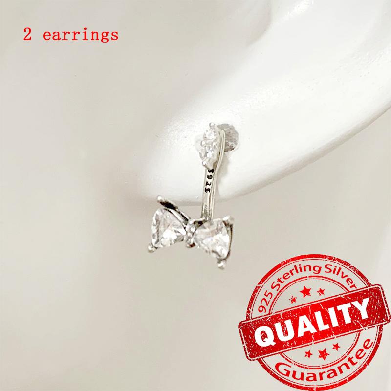 Новые медные серьги-пусеты в виде розовых бантиков с блестками и серьги-кольца с подвесками-паве для девочки, милые романтические украшения в подарок