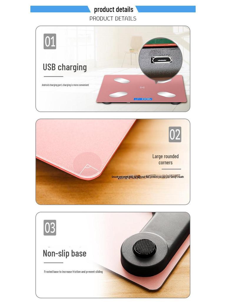 Smart Body Fat Scale with Logo Printing - Electronic Household Weight Scale