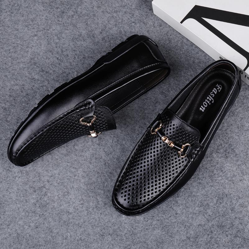 FashionHandmade White Men's Genuine Leather Loafers Wedding Party Men Shoes Luxury Elegant Dress Shoes for Men Breathable Mesh Flats