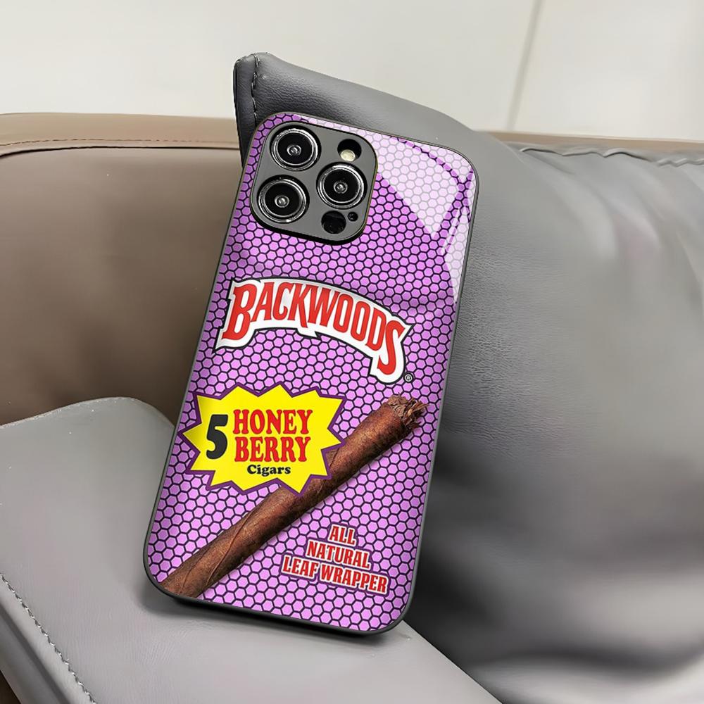 Чехол для телефона Backwoods Cigars для Iphone 17 Air 16 15 14 12 11 13 Pro Max Mini X Xr Xs Puls Черная стеклянная крышка