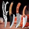 Butcher's Boning Knife Stainless Steel Vegetable and Fruit Slicing Knife Carving Knife Chicken Bone Scissors Sharp Kitchen Tool