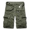 Мужские повседневные однотонные дышащие шорты карго с несколькими карманами, пляжные шорты