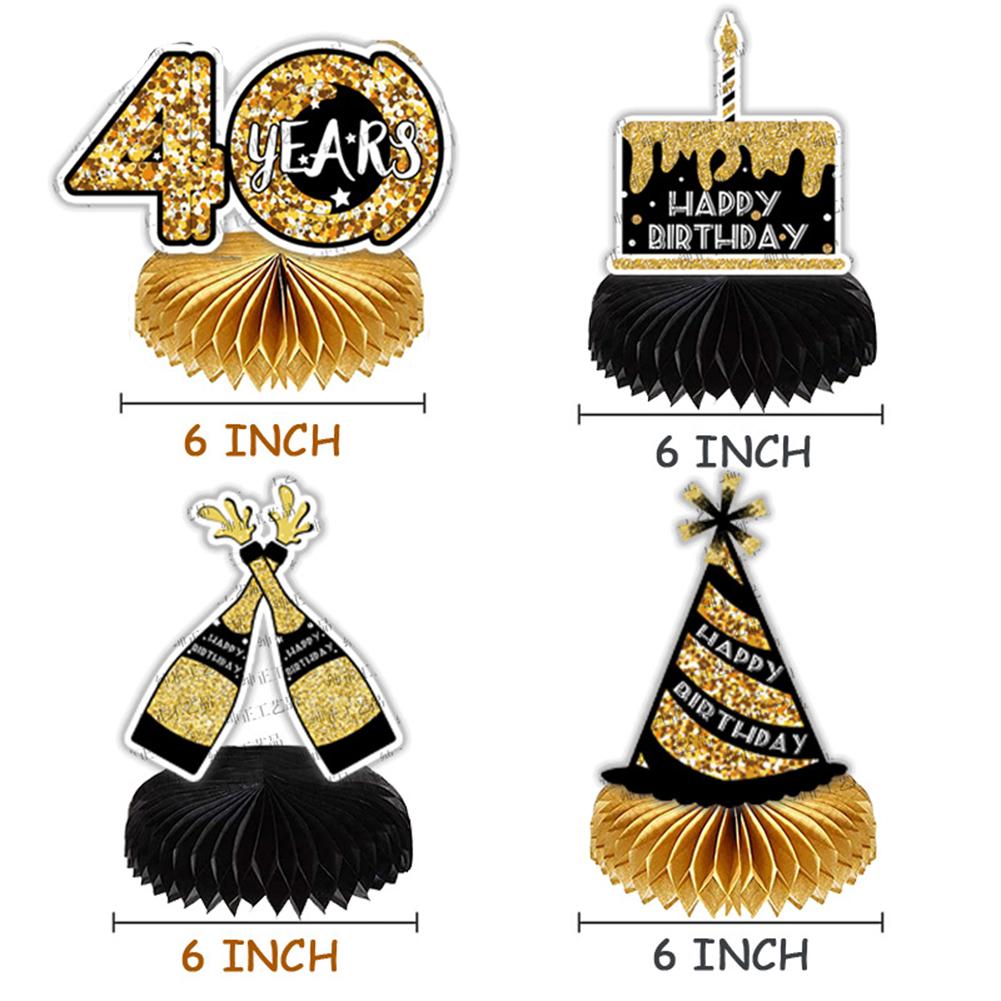 8 Pcs/set Paper Birthday Party  Honeycomb  Ball  Decoration 18/40/50/60-year-old Desktop Gifts Decoration Photo Favor Booth Props