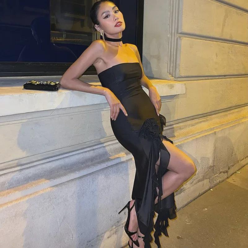 Женское сексуальное платье на одно плечо весна/лето 2024 г.