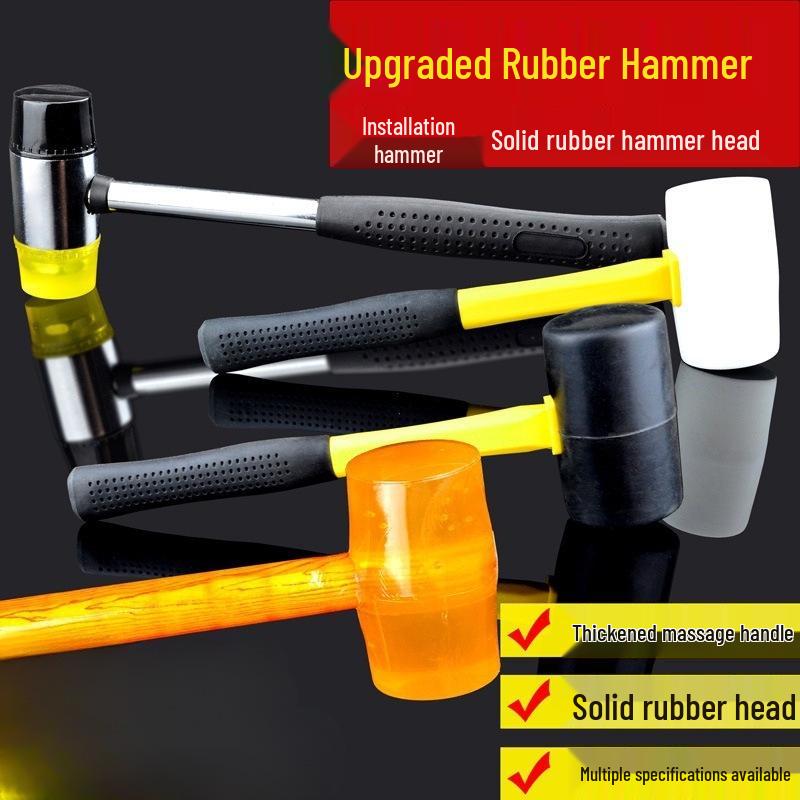 Transparent Mallet with Wooden Handle - Hammer for Floor Tile Decoration