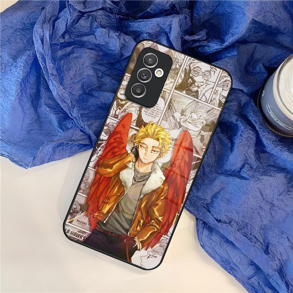 Чехол для телефона My Hero Academia Hawks для Samsung S25 S24 S30 S21 S23 S20 S22 Fe S10 E S9 Note 20 Pro Ultra Plus стеклянная крышка
