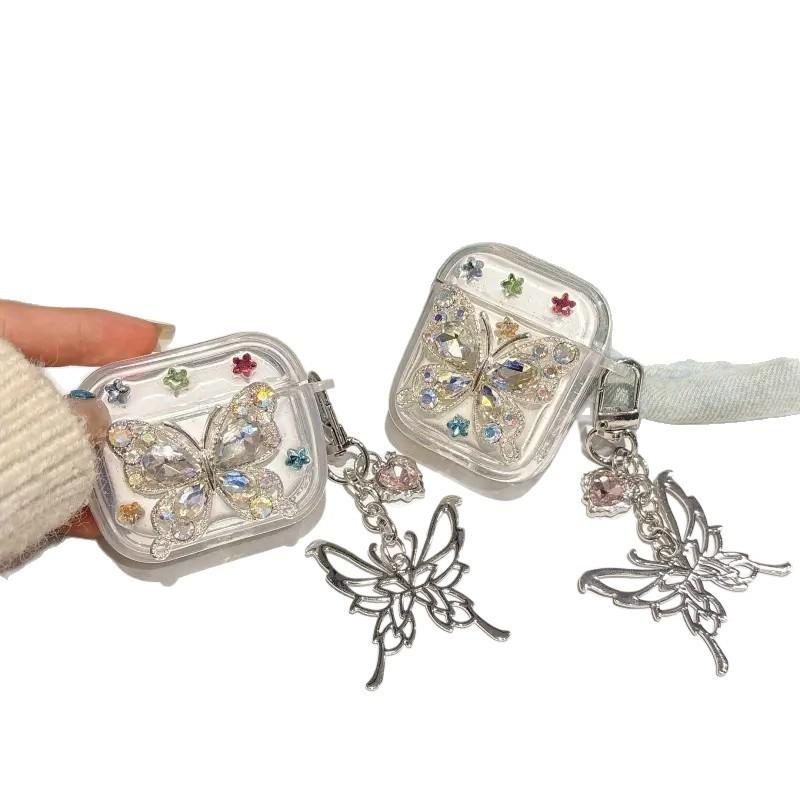 ins transparent three-dimensional butterfly suitable for AirPods1/1st generation protective case Apple pro/1 wireless bluetooth headset cover