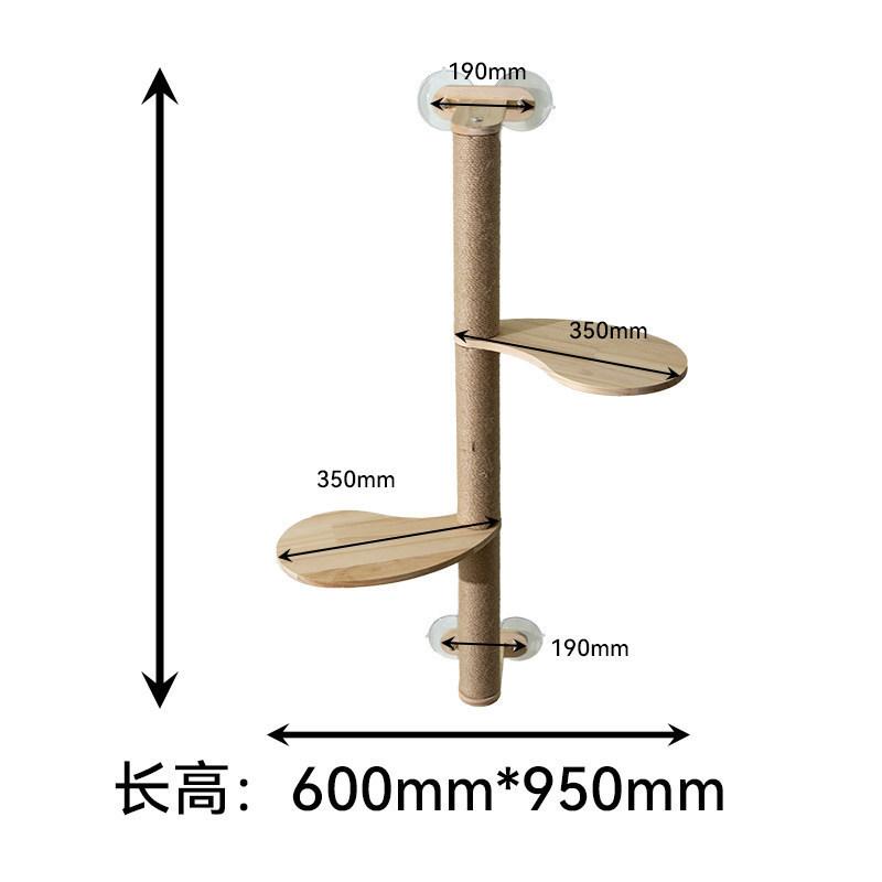 Solid Wood Cat Hammock with Suction Cup for Windows Balcony Hanging Shelf Space Capsule Nest for Indoor Cats