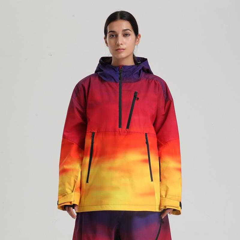 Мужская и женская куртка-пуловер для катания на лыжах, сноубордическое пальто, водонепроницаемые зимние мешковатые куртки от снега с капюшоном, ветрозащитные, теплые, с утеплителем, для активного отдыха, куртки для катания на лыжах