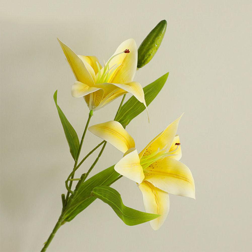 Имитация лилии Искусственный цветок Двуглавая лилия Украшение для дома