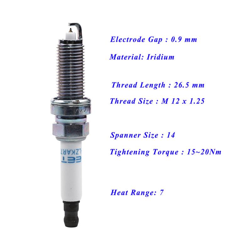Car Spark Plug For CHANGAN CS35 ALSVIN V5 V7 NISSAN MICRA IV PEUGEOT 206 Hatchback RENAULT CLIO II TWINGO II LZKAR7A 6799