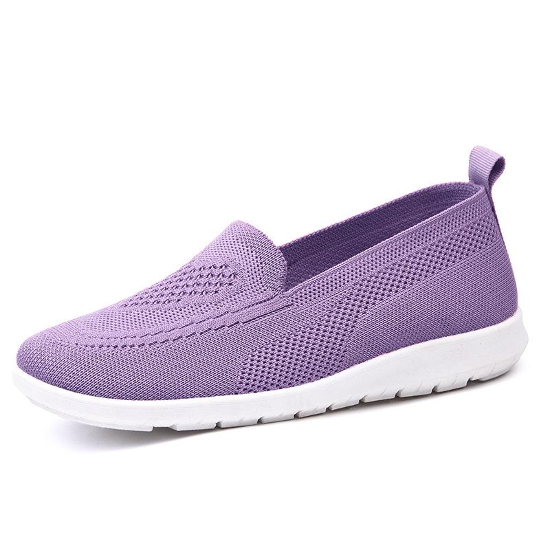 Changfengshu Processing Customized Women's Shoes New Fly-woven Breathable Casual Shoes Versatile Comfortable Single Shoes Flat Mother Shoes
