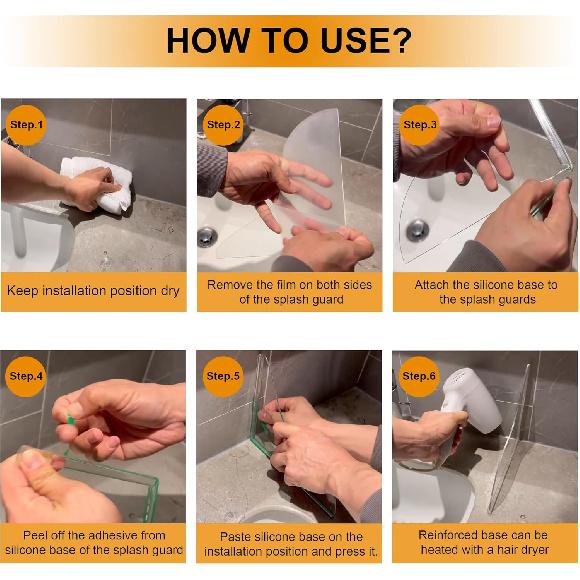 UIOCSSC Защита от брызг для душа, 2 шт. Силиконовые Защиты от брызг воды для ванны и душа, Самоклеящиеся Водонепроницаемые Защиты для душа, чтобы сохранить