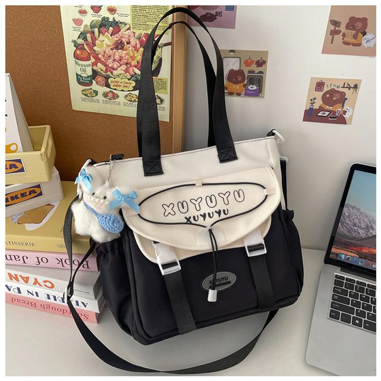 School Bag High Value College Style Messenger Bag Female Students Class Leisure Bag Large Capacity Portable Tutoring Bag Bag