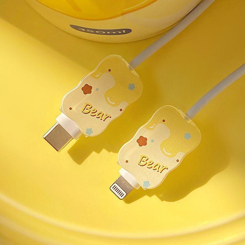 Защитный чехол для зарядного устройства Cute Honey Cheese Bear Image для iPhone 14promax, противовзломное зарядное устройство с 15 13 11 18/20 Вт