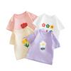 Kid Clothes Summer Child T-Shirts  Cute Flower Print Children Cartoons Top For Girl Tees Tshirt