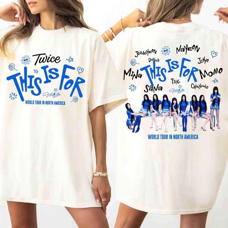 2026 Винтажная футболка Twice This Is for World Tour, Ретро футболка Twice Kpop, Футболка Twice Ten The Story Goes on, Групповая футболка с участниками Twice, Подарок для Once