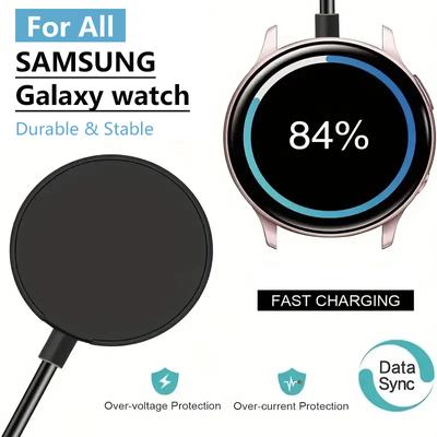 2024 Новое портативное беспроводное зарядное устройство для часов для Samsung Galaxy 5 Pro 5/4/3 Active 2/1 Sport/S3 USB-A для часов с магнитной быстрой зарядкой