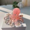Octopus Figurine Resin Octopus Ornament Filled with Crystal Gravels Tabletop Healing Crystal Octopus Statue for Display Cabinet Office Desk