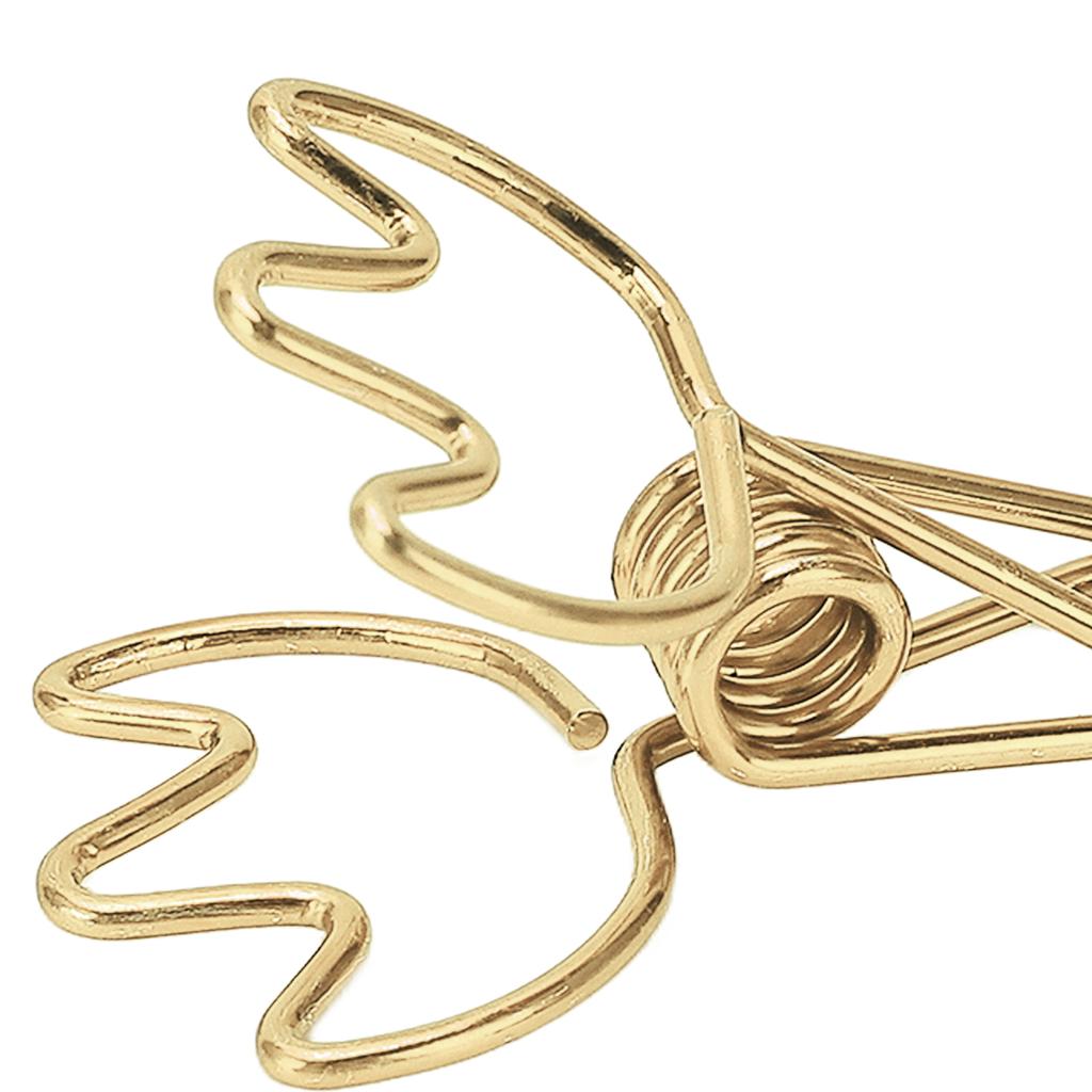 100Pcs Paper Clamps Metal Hollow Strong Clamping Force Crown Shape Tail Clips for School Home