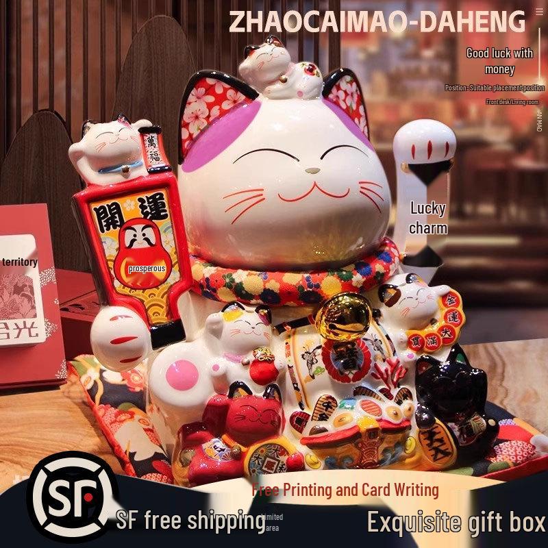Automatic Waving Fortune Cat Figurine - New Style Housewarming Gift for Front Desk or Shop