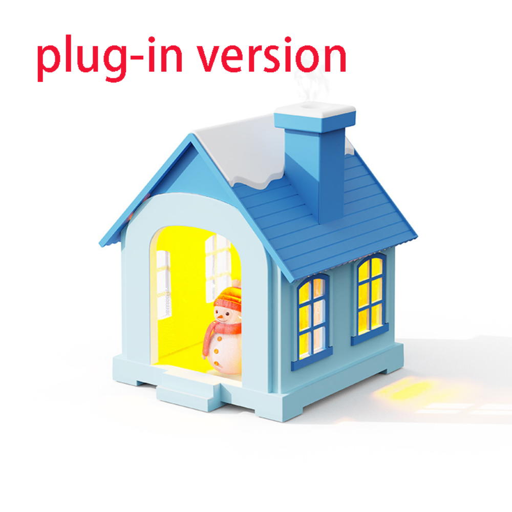 Snowhouse Style Warm Light Humidifier USB Charging Desktop Mini Decoration Colorful Snowman Atmosphere Light Ornament