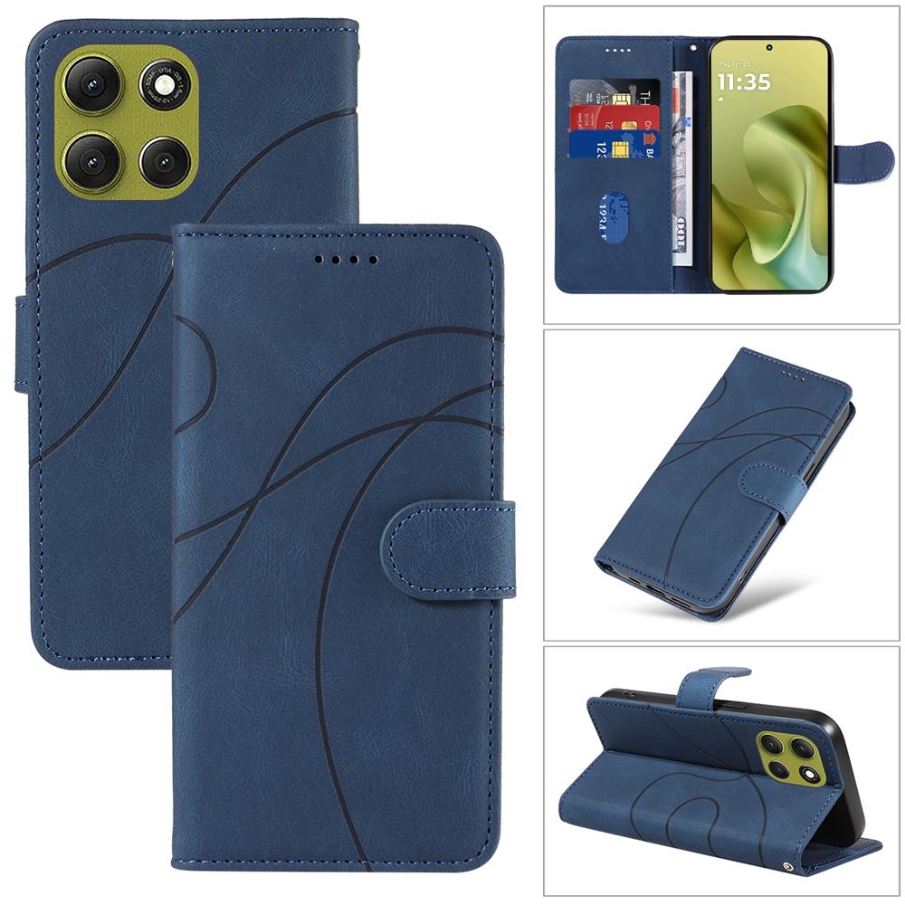 Магнитный кожаный чехол-кошелек для Moto G86 G85 G84 G56 G54 G34 G06 G05 G15 G24 G55 G35 G75 Edge 50 60 Pro Ultra Обложка Curve Line