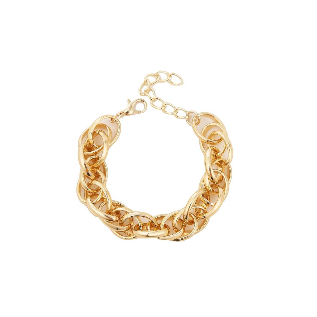 Ожерелье для женщин Модное простое золото и серебро двухцветное алюминиевое цепное замковое ретро-трендовое преувеличенное ожерелье Ins Ювелирные изделия Элегантное ожерелье