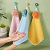 Hand Towel Cute Children'S Hand Towel Dry Handkerchief Absorbent Kitchen Wiper Cloth Coral Fleece Towel With Hanging Loop