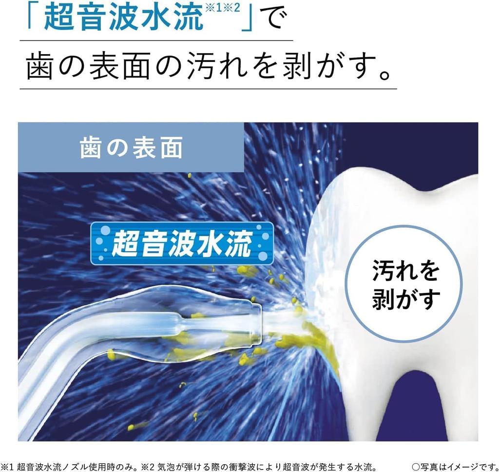 Panasonic Water Flosser DENTAL CARE Ultrasonic Water Stream Waterproof Cordless White EW-DJ55-W