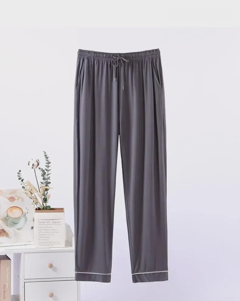 Мужские повседневные пижамные брюки из модала – свободные, тонкие домашние брюки для ношения в помещении и на улице