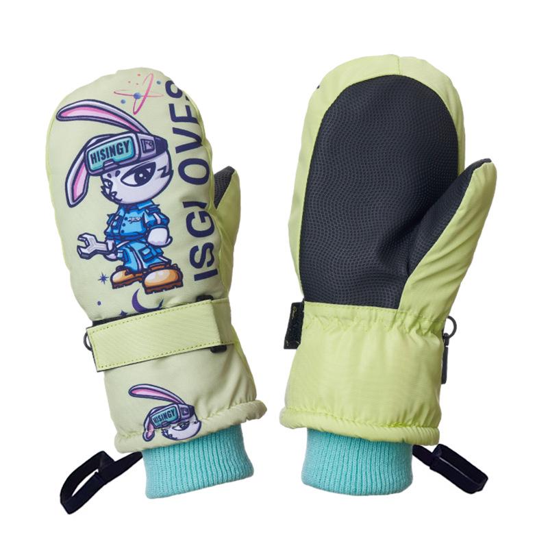 Новые стильные зимние водонепроницаемые ветрозащитные детские варежки с бархатной подкладкой