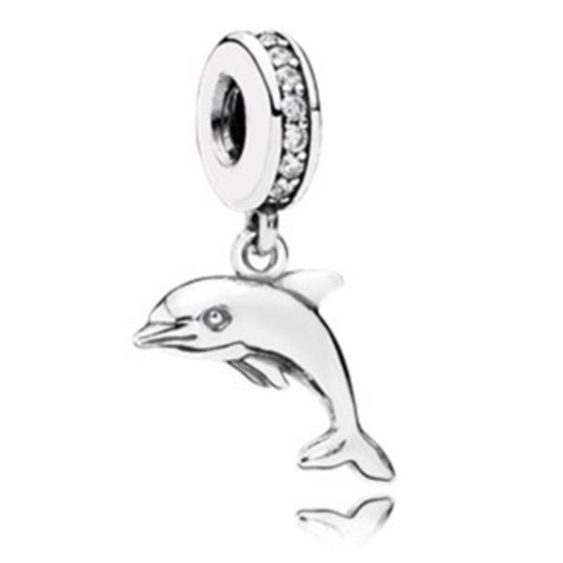 925 Silver Charms Bead Elephant Dolphin Shell Charm Bead Pendant Fits Bracelet Womens Jewelry Gifts