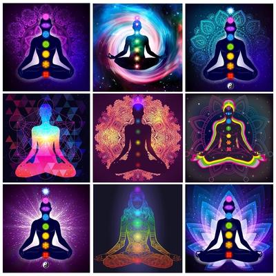7 Чакра Йога Спорт Холст Картина Настенные Художественные Плакаты Печатает Индийский Будда Медитация Настенные Панно для Гостиной Декор Куадрос