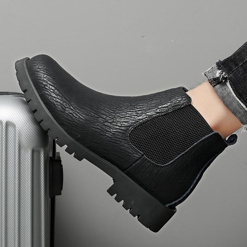 Модные мужские ботинки из натуральной кожи, универсальные, новые, без застежек, мужские туфли, модные мужские ботильоны, роскошь для мужчин, классические мотоциклетные ботинки